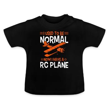Modèle réduit d’avion modèle volant Modèle réduit d’avion - T-shirt bio col rond Bébé - noir - Devant