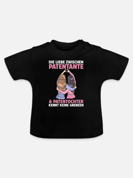 Patentochter Taufe Patenonkel Pate - Baby Bio-T-Shirt mit Rundhals - Schwarz