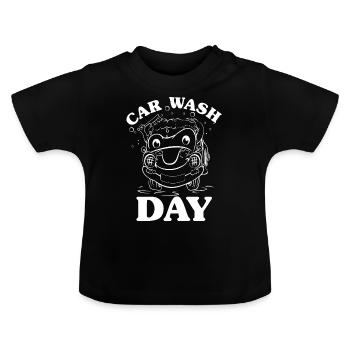 Car wash - Baby Organic T-Shirt with Round Neck - black - Front