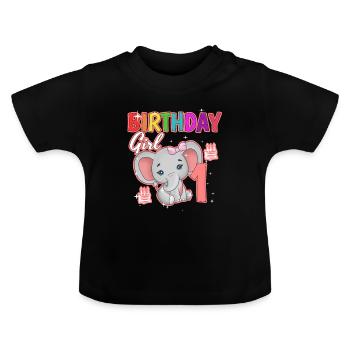 Geburtstag 1 - Baby Bio-T-Shirt mit Rundhals - Schwarz - Vorne