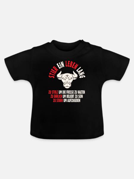 Sternzeichen Stier - Baby Bio-T-Shirt mit Rundhals - Schwarz