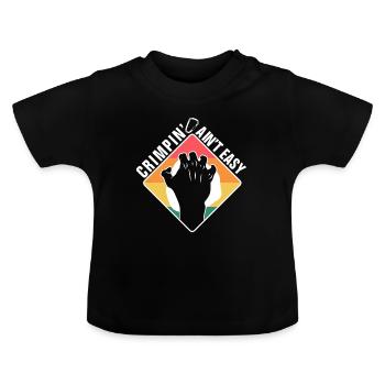 Crimping is not easy - Baby Organic T-Shirt with Round Neck - black - Front