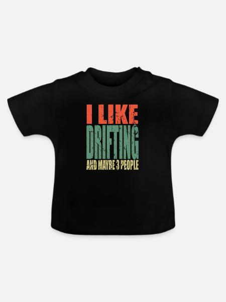 Drifting Spruch lustig - Baby Bio-T-Shirt mit Rundhals - Schwarz