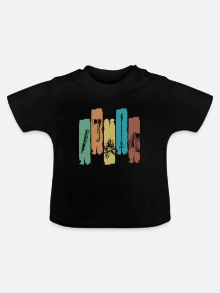 Bushcraft Gegenstände - Baby Bio-T-Shirt mit Rundhals - Schwarz