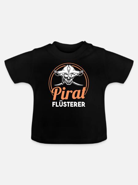 Pirat Flüsterer Piraten - Baby Bio-T-Shirt mit Rundhals - Schwarz