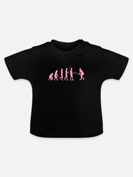 Feldhockey Evolution - Baby Bio-T-Shirt mit Rundhals - Schwarz