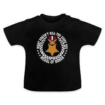 Motivation des médailles - T-shirt bio col rond Bébé - noir - Devant