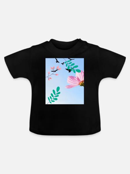 Nature - Baby Bio-T-Shirt mit Rundhals - Schwarz