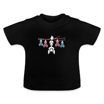 Anders sein - Lustiger Transgender-Fuchs und - Baby Bio-T-Shirt mit Rundhals - Schwarz - Vorne