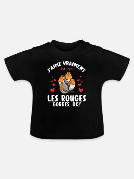 Robin Vertrauter Humorvogel - Baby Bio-T-Shirt mit Rundhals - Schwarz