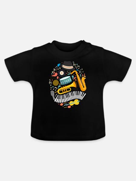 Jazz Tshirt - Baby Bio-T-Shirt mit Rundhals - Schwarz