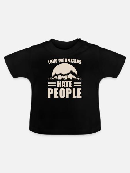 Berge - Baby Bio-T-Shirt mit Rundhals - Schwarz