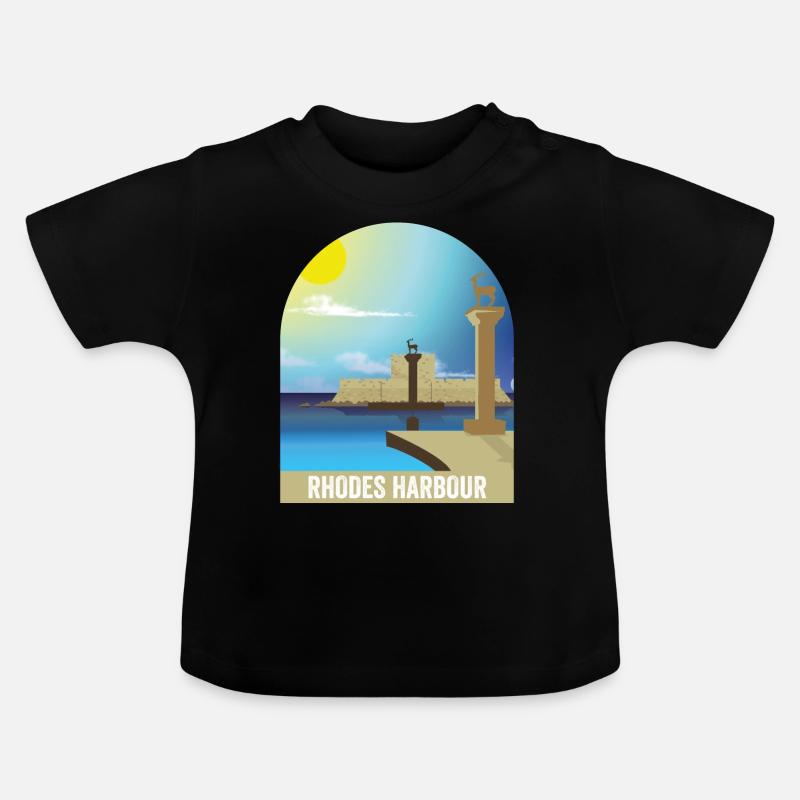 Rhodes - T-shirt bio col rond Bébé - noir