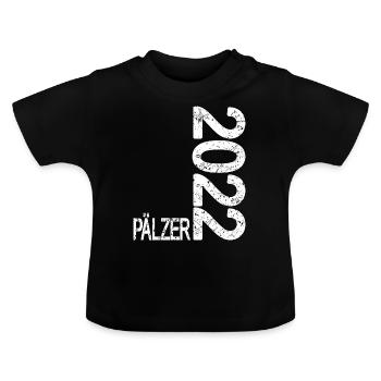 Pälzer 2022 geboren - Pfälzer Babies - Baby Bio-T-Shirt mit Rundhals - Schwarz - Vorne