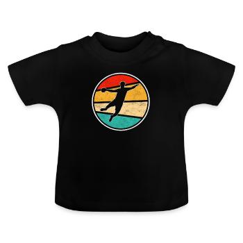 Handball Retro Logo - Baby Bio-T-Shirt mit Rundhals - Schwarz - Vorne