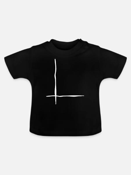 Weisse Linien Wellig - Baby Bio-T-Shirt mit Rundhals - Schwarz