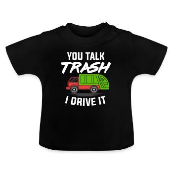 Müllmann Geschenk Müll Müllabfuhr Abfall Beruf - Baby Bio-T-Shirt mit Rundhals - Schwarz - Vorne