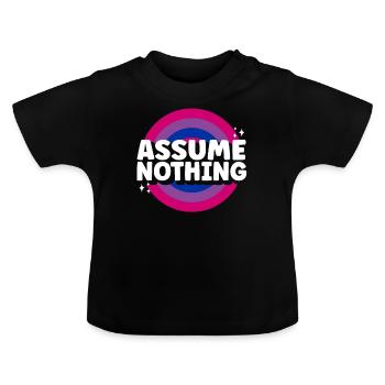 Bisexual Bi Pride Flag Assume - Baby Organic T-Shirt with Round Neck - black - Front