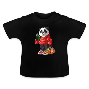 Crazy Rich Hip Hop Panda - T-shirt bio col rond Bébé - noir - Devant