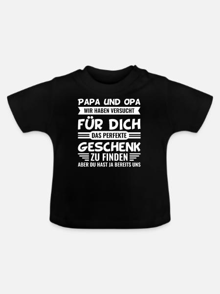 Papa & Opa Geschenkideen - Baby Bio-T-Shirt mit Rundhals - Schwarz