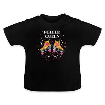 Rollschuhe Roller Skating Rollschuh - Baby Bio-T-Shirt mit Rundhals - Schwarz - Vorne