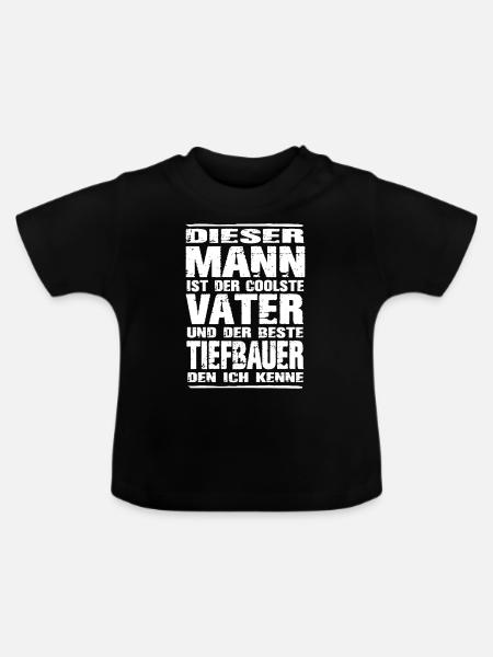 Vater und Tiefbauer - Baby Bio-T-Shirt mit Rundhals - Schwarz