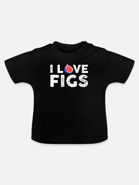Ich Liebe Feigen - Baby Bio-T-Shirt mit Rundhals - Schwarz