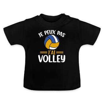 Je Peux Pas J'ai Volley - T-shirt bio col rond Bébé - noir - Devant