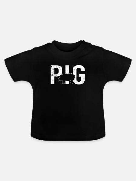 Schwein pig - Baby Bio-T-Shirt mit Rundhals - Schwarz