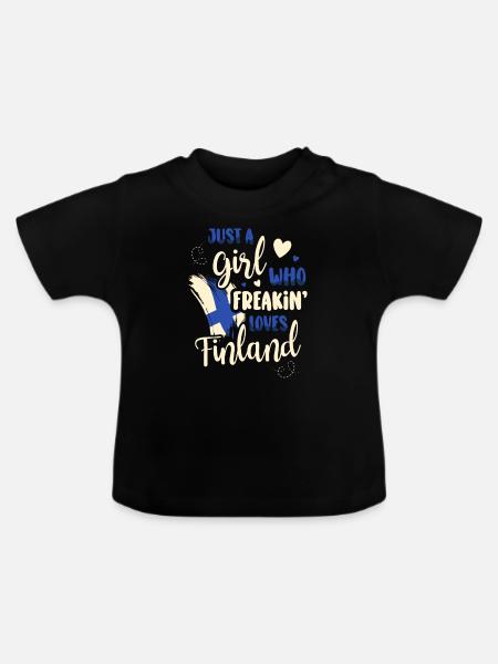 Finnland Tshirt Finland Skandinavien - Baby Bio-T-Shirt mit Rundhals - Schwarz