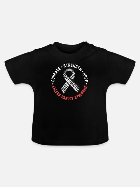 Odwaga Siła Nadzieja Zespół Ehlersa-Danlosa EDS - Ekologisk T-shirt med rund hals baby - svart