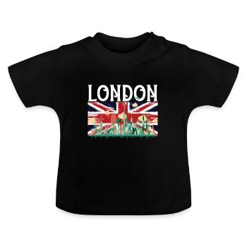 London - Baby Bio-T-Shirt mit Rundhals - Schwarz - Vorne
