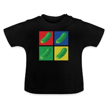 Gurken - Baby Bio-T-Shirt mit Rundhals - Schwarz - Vorne