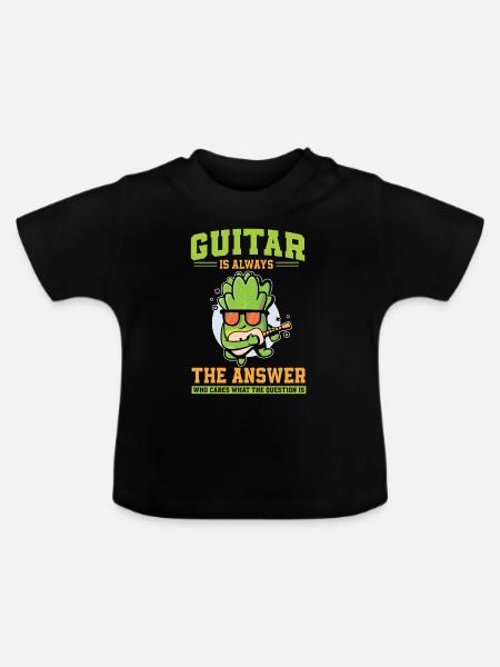 Kopfsalat Gitarre - Baby Bio-T-Shirt mit Rundhals - Schwarz