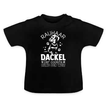 Dackel Rauhaardackel, der coolste Hund der Welt Sp - Baby Bio-T-Shirt mit Rundhals - Schwarz - Vorne