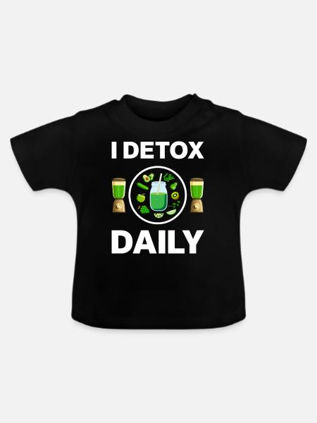 i detox daily - Baby Bio-T-Shirt mit Rundhals - Schwarz