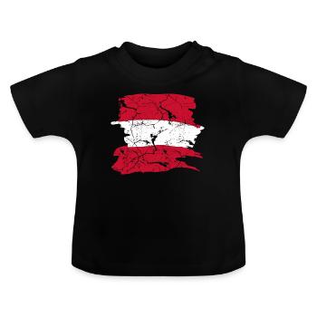 Austria Flag Austria - Baby Organic T-Shirt with Round Neck - black - Front