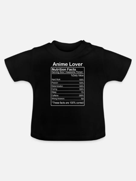 Anime Lover nutrition facts - Baby Bio-T-Shirt mit Rundhals - Schwarz