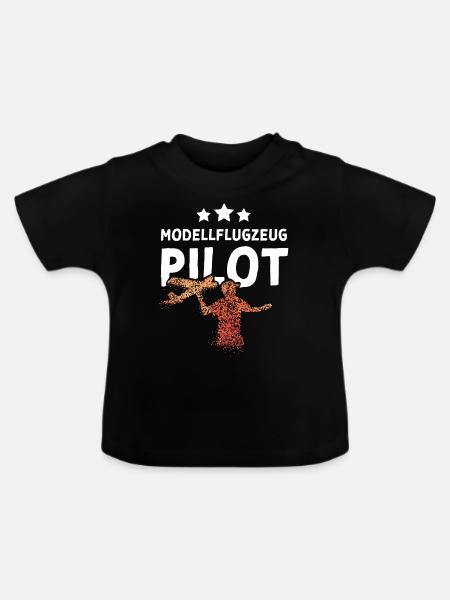 Modellflugzeug Pilot Modellfliegen - Baby Bio-T-Shirt mit Rundhals - Schwarz