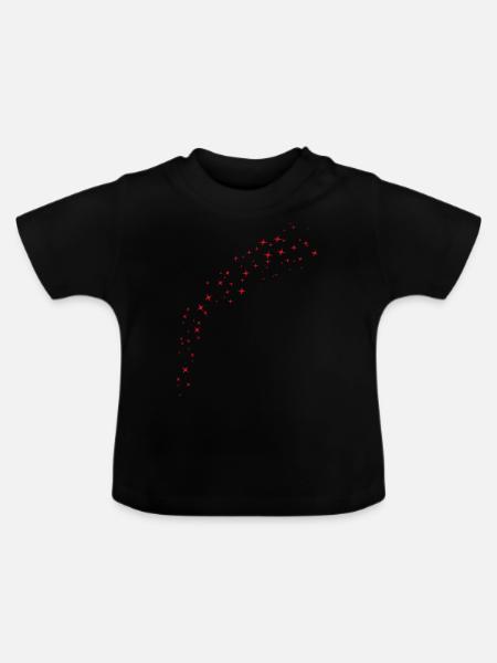 Perfekter Roter Sternenbogen - Baby Bio-T-Shirt mit Rundhals - Schwarz