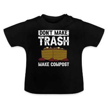 Kompostierung Kompost Wurm Abfall - Baby Bio-T-Shirt mit Rundhals - Schwarz - Vorne
