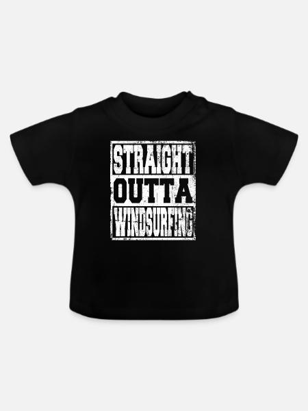Windsurfing Spruch lustig - Baby Bio-T-Shirt mit Rundhals - Schwarz