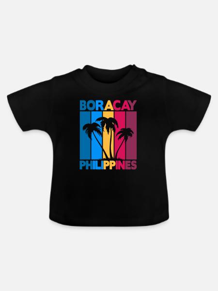 Boracay Philippines - Baby Bio-T-Shirt mit Rundhals - Schwarz