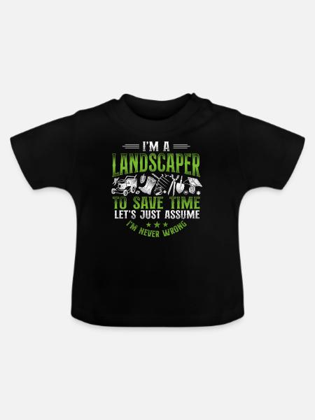 Landscaper Landscaping Landscape - Baby Bio-T-Shirt mit Rundhals - Schwarz
