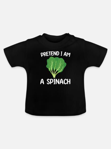 Spinat - Baby Bio-T-Shirt mit Rundhals - Schwarz