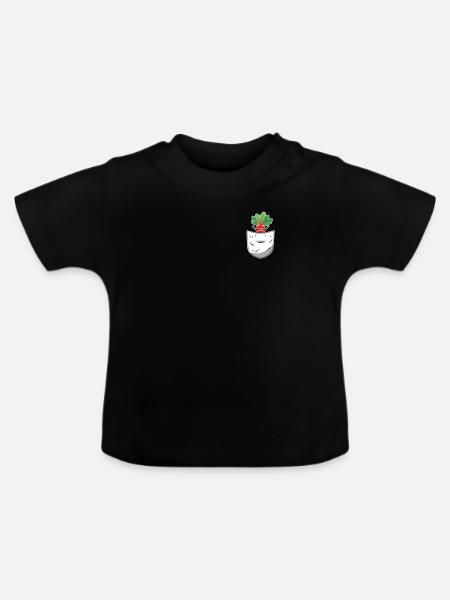 Radieschen Hemdtasche - Baby Bio-T-Shirt mit Rundhals - Schwarz