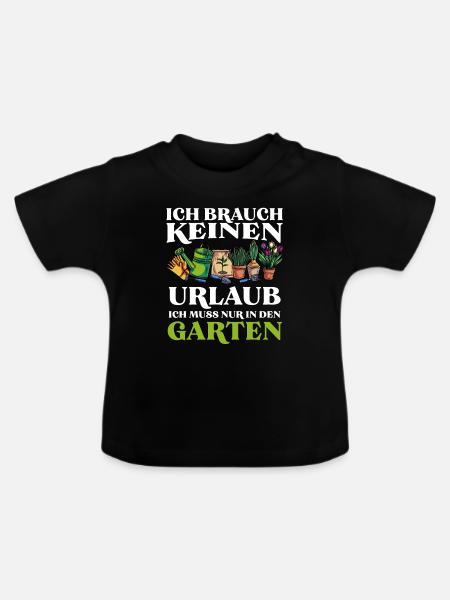 Garten Urlaub - Baby Bio-T-Shirt mit Rundhals - Schwarz