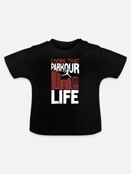 Parkour Free Running Traceur - Baby Bio-T-Shirt mit Rundhals - Schwarz