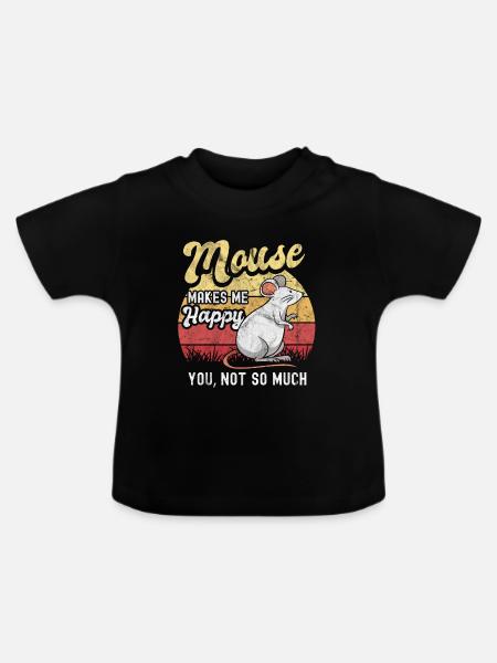 Maus - Baby Bio-T-Shirt mit Rundhals - Schwarz