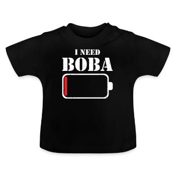 Boba Milktea Lover Bubble Tea Lifestyle Gesche - Baby Organic T-Shirt with Round Neck - black - Front